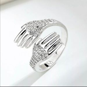 Silver HUG ring ADJUSTABLE